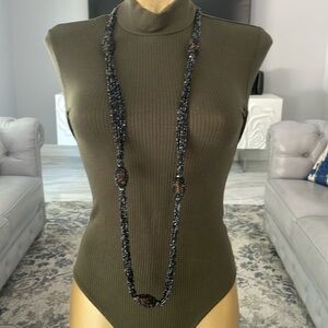 Beautiful long black necklace 23”